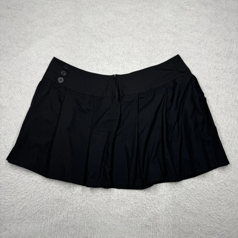 Hot Topic Black Pleated Skirt Goth Emo w/ Buttons Side Zip Women's Size 3XL